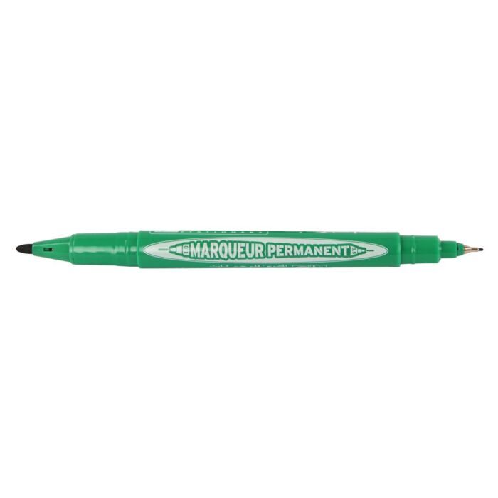 MARQUEUR INDELIBILE DOUBLE TETE VERT