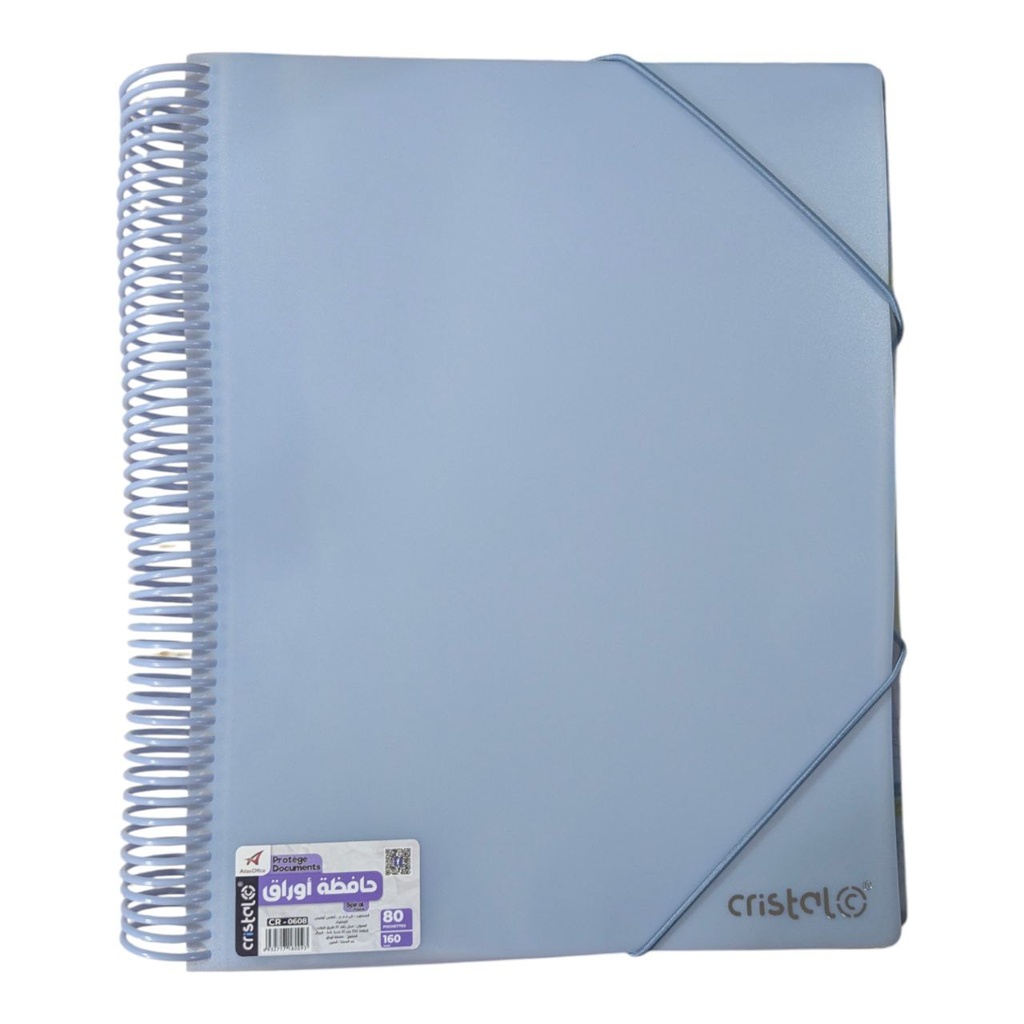 PORTE VUES SPIRAL PASTAL  80P 160V REF CR-608 CRISTAL 