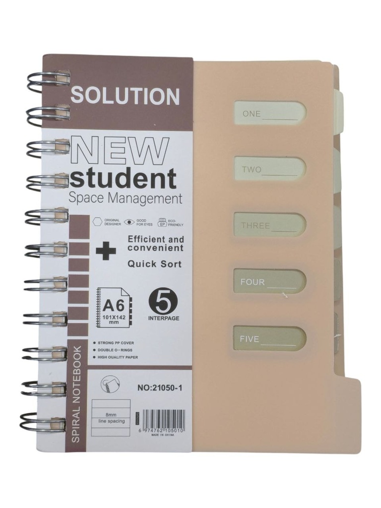 CAHIER D'ETUDIANT A6 5 EN 1 