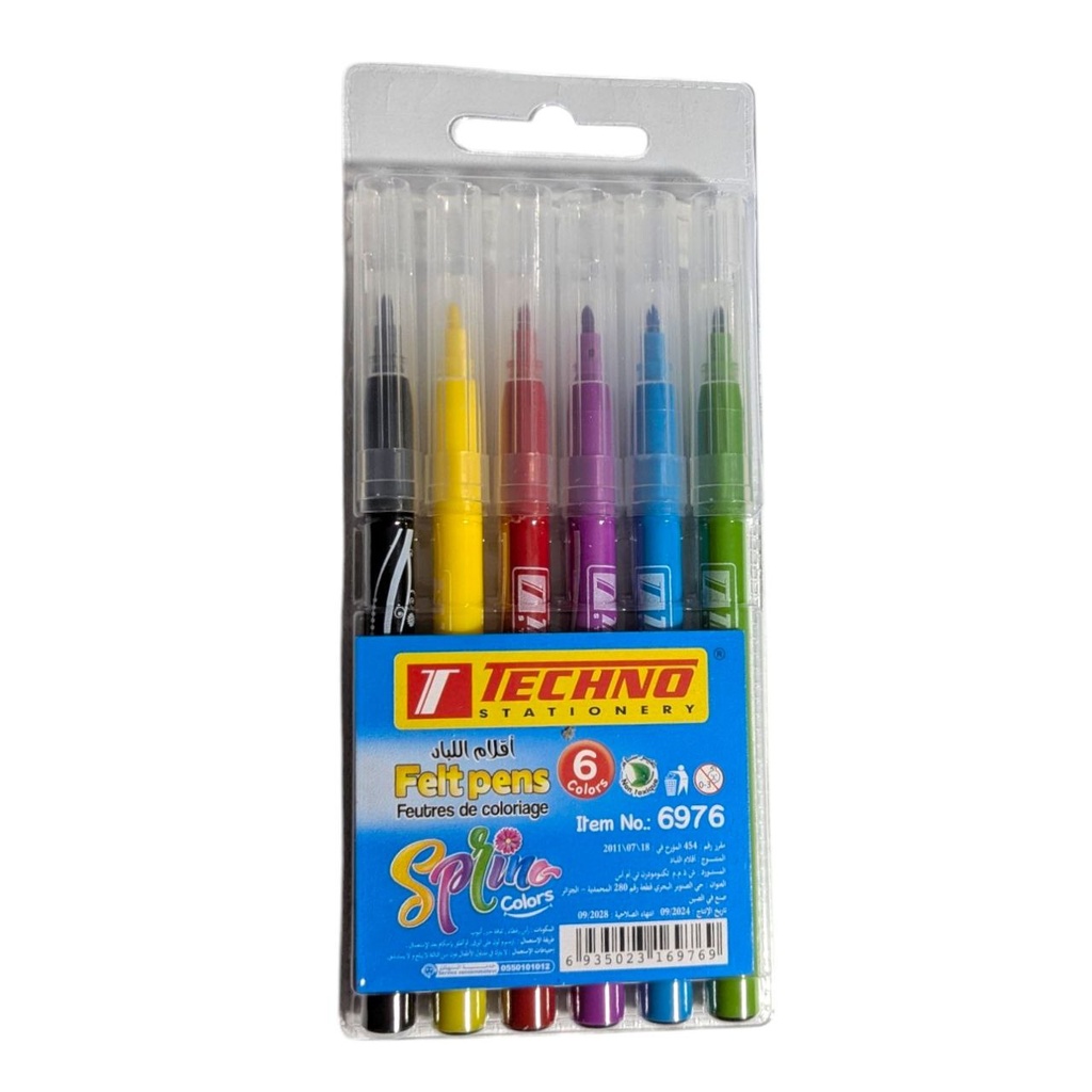 FEUTRE DE COLORIAGE 6PCS REF 6976 TECHNO