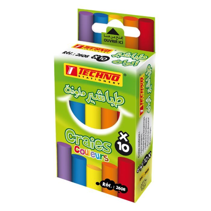 LA CRAIE COULEUR BOITE DE 10 PCS