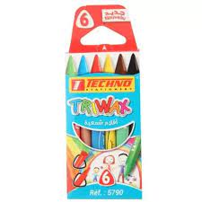 CRAYONS DE COULEURS A LA CIRE 6 CLR REF 5790 TECHNO