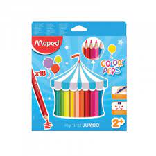 CRAYONS DE COULEURS JUMBO 18 CLR REF 834012 MAPED