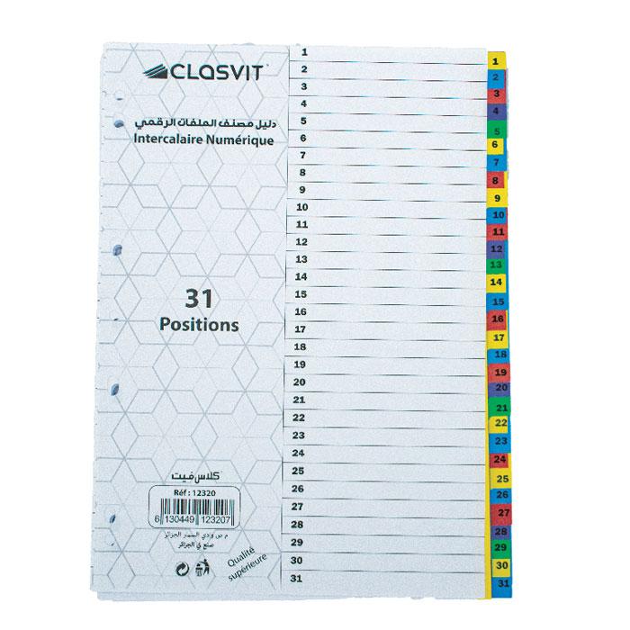 INTERCALAIRE NUMERIQUE 31 POSITIONS REF 12320