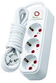 MULTPRISE 3 PORTS 3M AVEC INTERRUPTEUR BMS