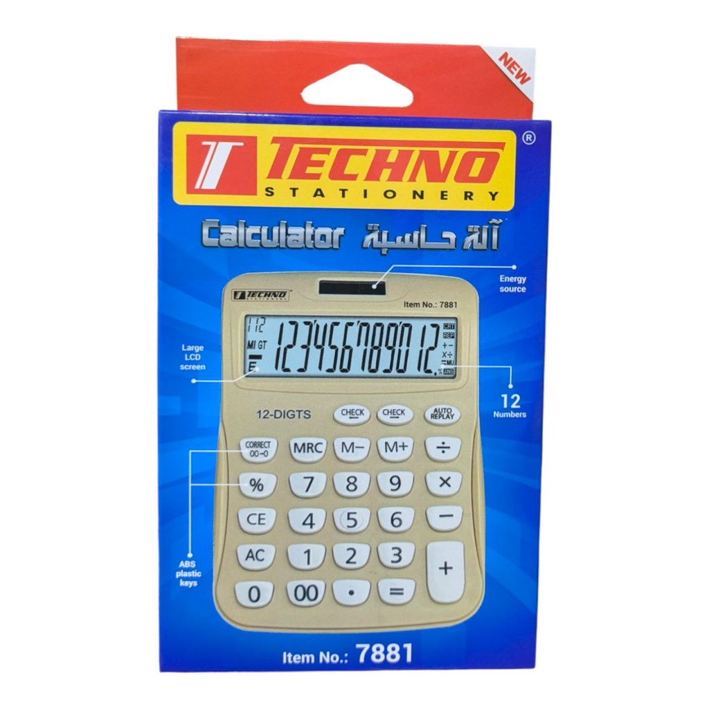 CALCULATRICE DE BUREAU 12CHIF REF 7881 TECHNO 