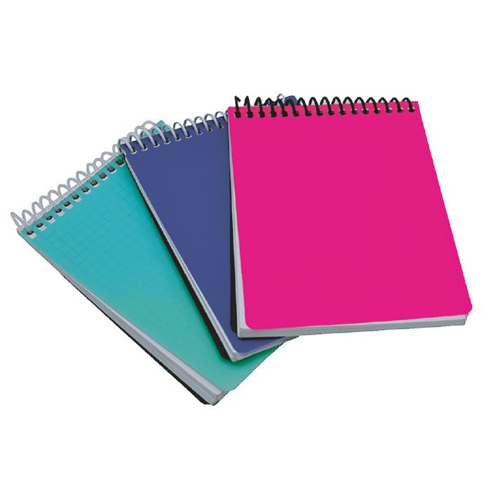 BLOC NOTE A6 SPIRAL 5*5 COUVERTURE PP 96P REF 18016 CLASVIT