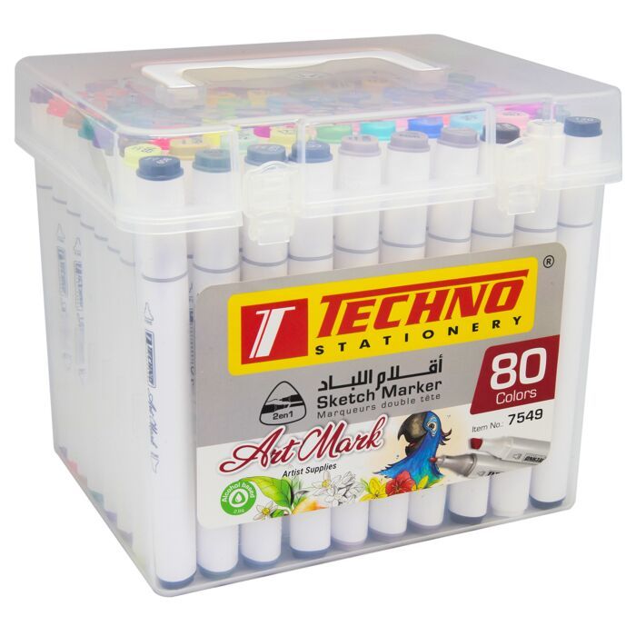 MARQUEUR DOUBLE TETE 80 COULEUR REF 7549 TECHNO